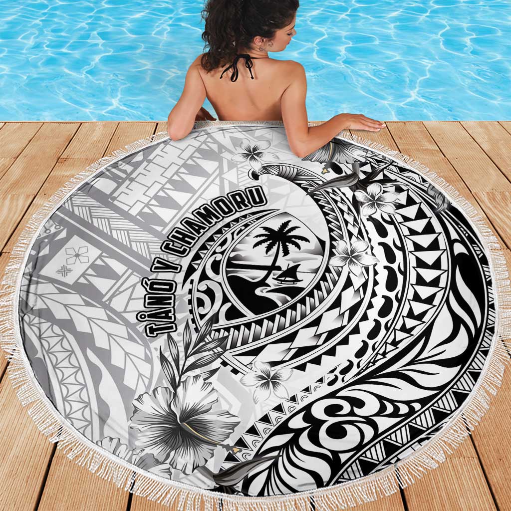 Guam-Land of the Chamorro Beach Blanket Polynesian Tattoo Style Hibiscus and Plumeria Art LT03 - Polynesian Pride