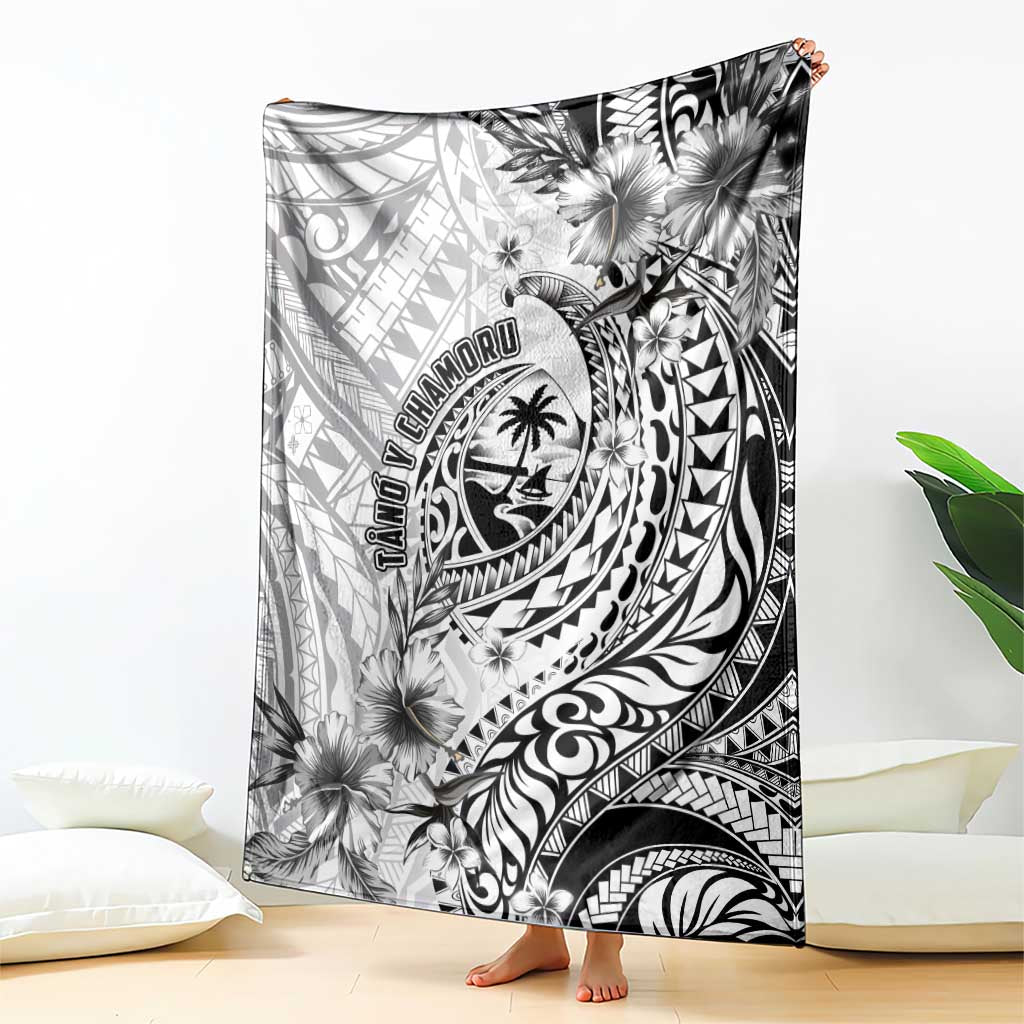 Guam-Land of the Chamorro Blanket Polynesian Tattoo Style Hibiscus and Plumeria Art LT03 - Polynesian Pride