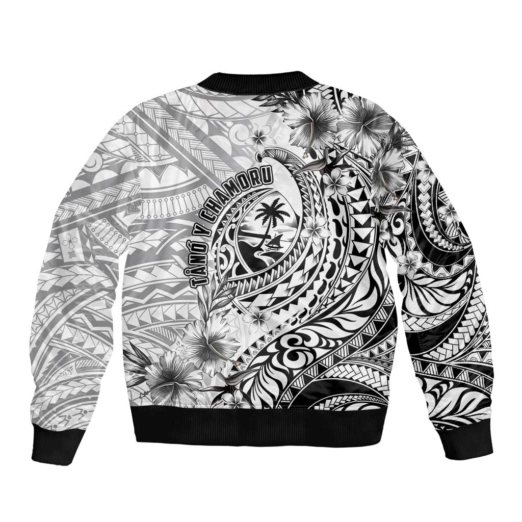 Guam-Land of the Chamorro Bomber Jacket Polynesian Tattoo Style Hibiscus and Plumeria Art LT03 - Polynesian Pride