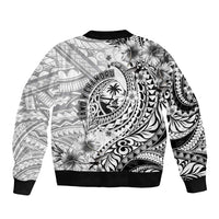 Guam-Land of the Chamorro Bomber Jacket Polynesian Tattoo Style Hibiscus and Plumeria Art LT03 - Polynesian Pride