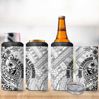 Guam-Land of the Chamorro 4 in 1 Can Cooler Tumbler Polynesian Tattoo Style Hibiscus and Plumeria Art LT03 - Polynesian Pride