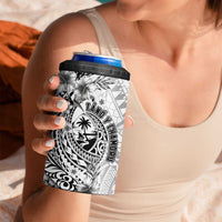 Guam-Land of the Chamorro 4 in 1 Can Cooler Tumbler Polynesian Tattoo Style Hibiscus and Plumeria Art LT03 - Polynesian Pride