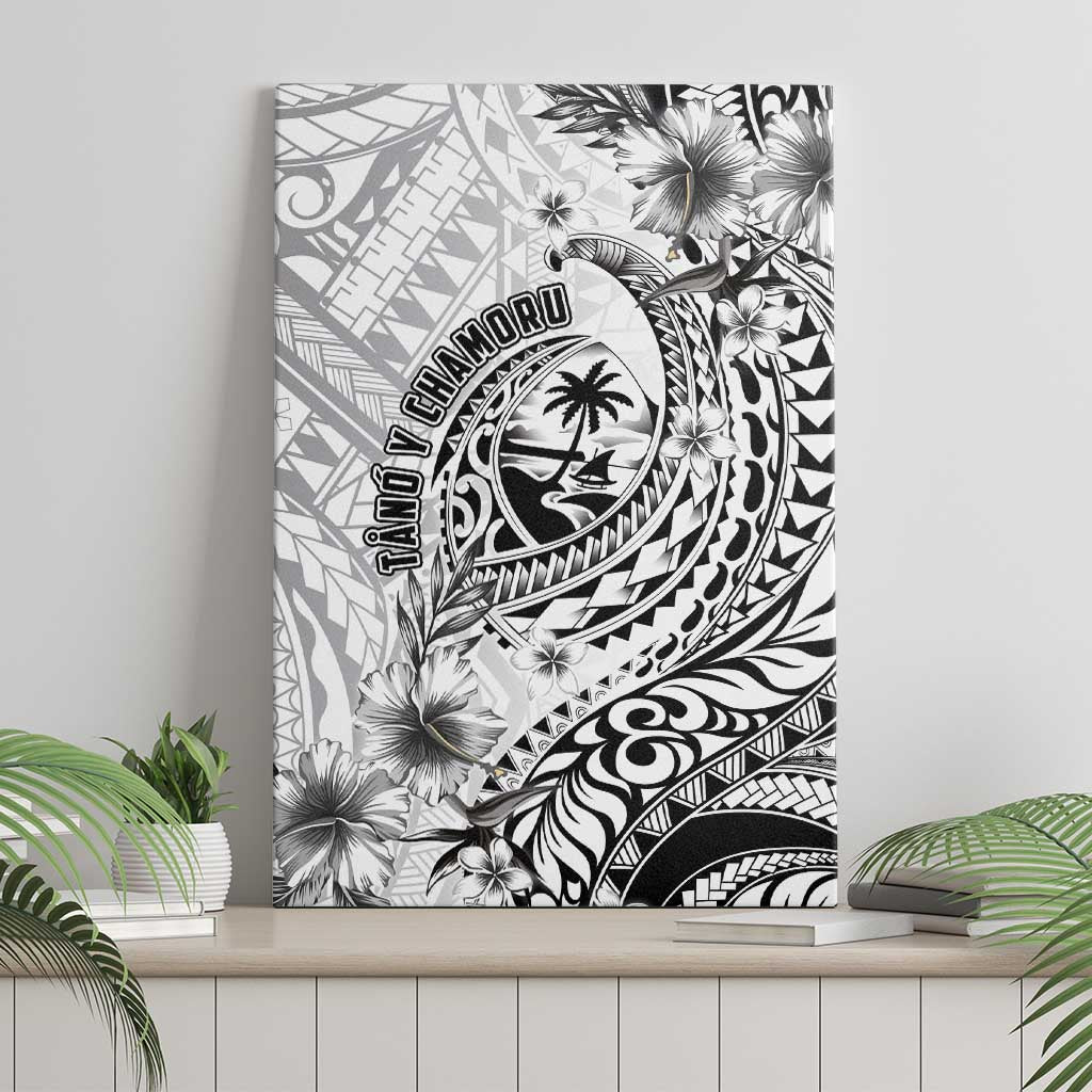 Guam-Land of the Chamorro Canvas Wall Art Polynesian Tattoo Style Hibiscus and Plumeria Art LT03 - Polynesian Pride