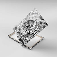 Guam-Land of the Chamorro Canvas Wall Art Polynesian Tattoo Style Hibiscus and Plumeria Art LT03 With Frame Black - Polynesian Pride
