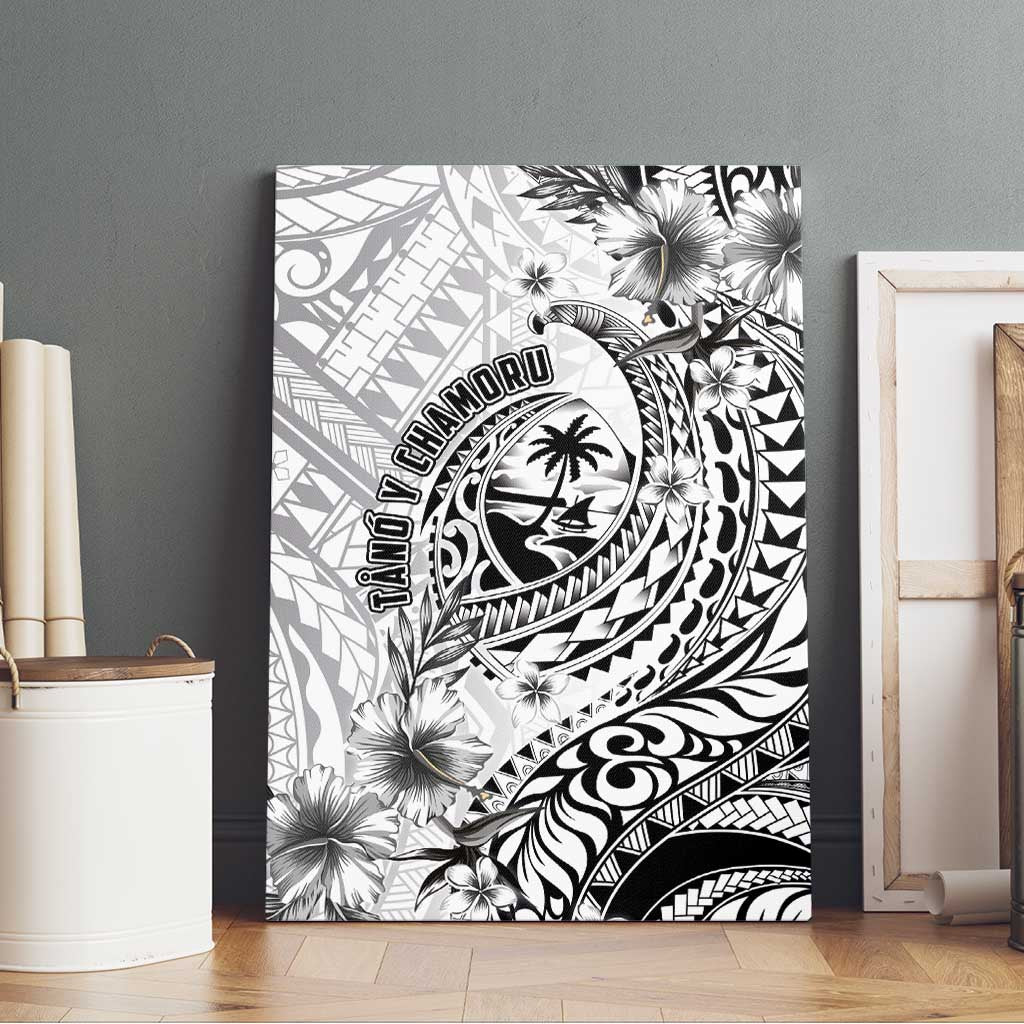 Guam-Land of the Chamorro Canvas Wall Art Polynesian Tattoo Style Hibiscus and Plumeria Art LT03 - Polynesian Pride