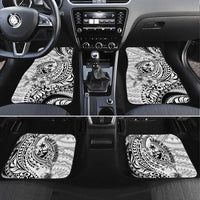 Guam-Land of the Chamorro Car Mats Polynesian Tattoo Style Hibiscus and Plumeria Art LT03 Set 4pcs Black - Polynesian Pride