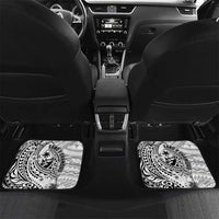 Guam-Land of the Chamorro Car Mats Polynesian Tattoo Style Hibiscus and Plumeria Art LT03 Set 2pcs - Back Black - Polynesian Pride