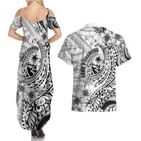 Guam-Land of the Chamorro Couples Matching Summer Maxi Dress and Hawaiian Shirt Polynesian Tattoo Style Hibiscus and Plumeria Art LT03 - Polynesian Pride