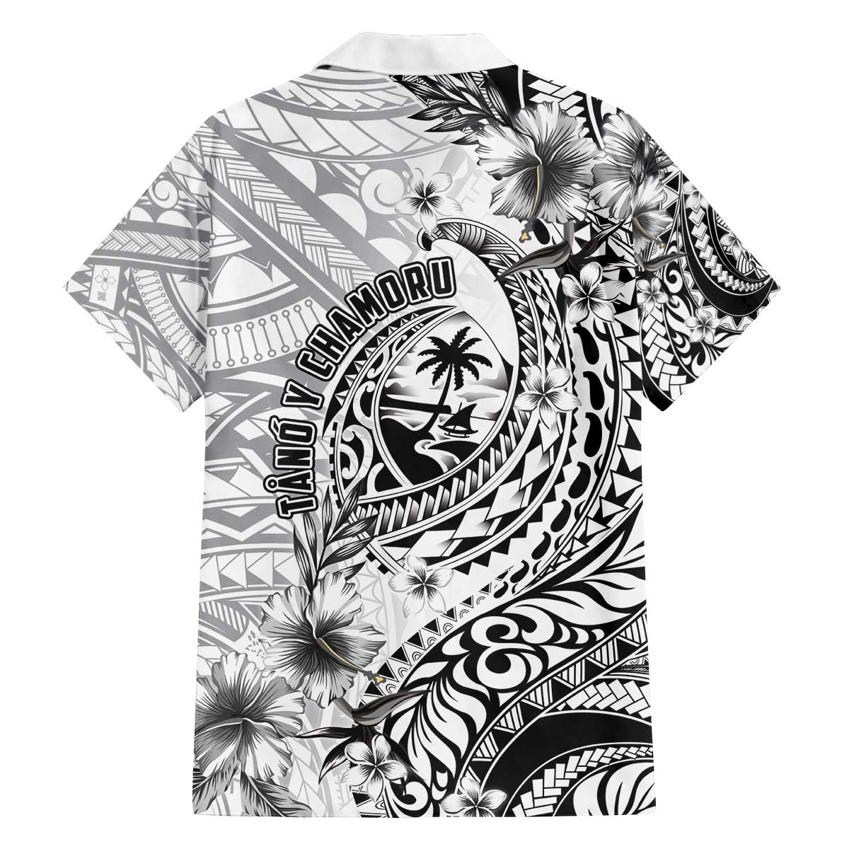 Guam-Land of the Chamorro Family Matching Off The Shoulder Long Sleeve Dress and Hawaiian Shirt Polynesian Tattoo Style Hibiscus and Plumeria Art LT03 - Polynesian Pride