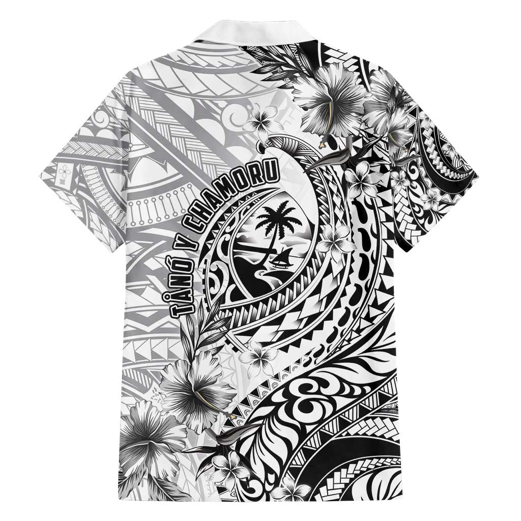Guam-Land of the Chamorro Family Matching Off Shoulder Short Dress and Hawaiian Shirt Polynesian Tattoo Style Hibiscus and Plumeria Art LT03 - Polynesian Pride