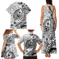 Guam-Land of the Chamorro Family Matching Tank Maxi Dress and Hawaiian Shirt Polynesian Tattoo Style Hibiscus and Plumeria Art LT03 - Polynesian Pride