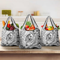 Guam-Land of the Chamorro Grocery Bag Polynesian Tattoo Style Hibiscus and Plumeria Art LT03 3-pack One Size Black - Polynesian Pride