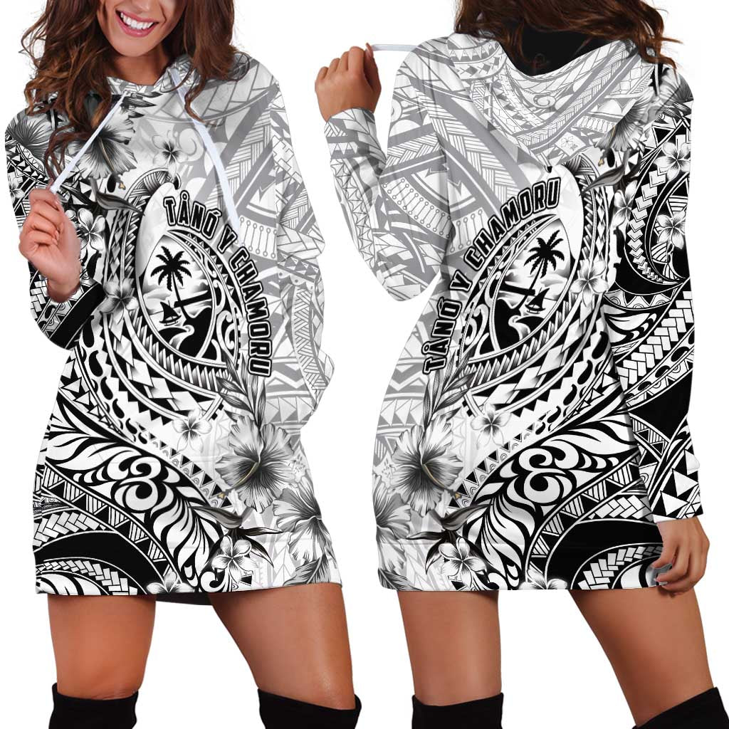 Guam-Land of the Chamorro Hoodie Dress Polynesian Tattoo Style Hibiscus and Plumeria Art LT03 - Polynesian Pride