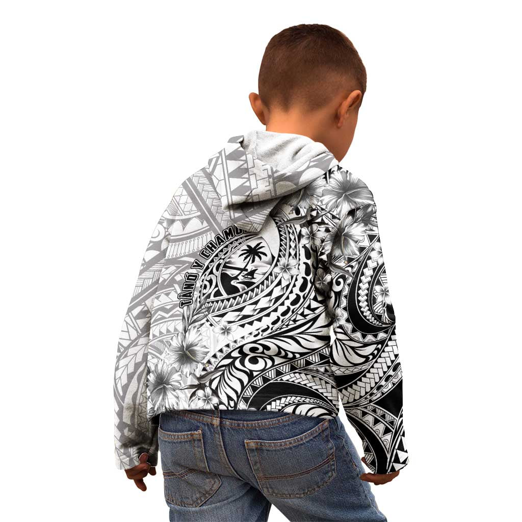Guam-Land of the Chamorro Kid Hoodie Polynesian Tattoo Style Hibiscus and Plumeria Art LT03 - Polynesian Pride