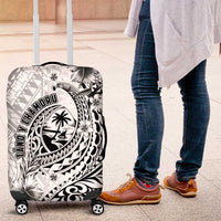 Guam-Land of the Chamorro Luggage Cover Polynesian Tattoo Style Hibiscus and Plumeria Art LT03 Black - Polynesian Pride