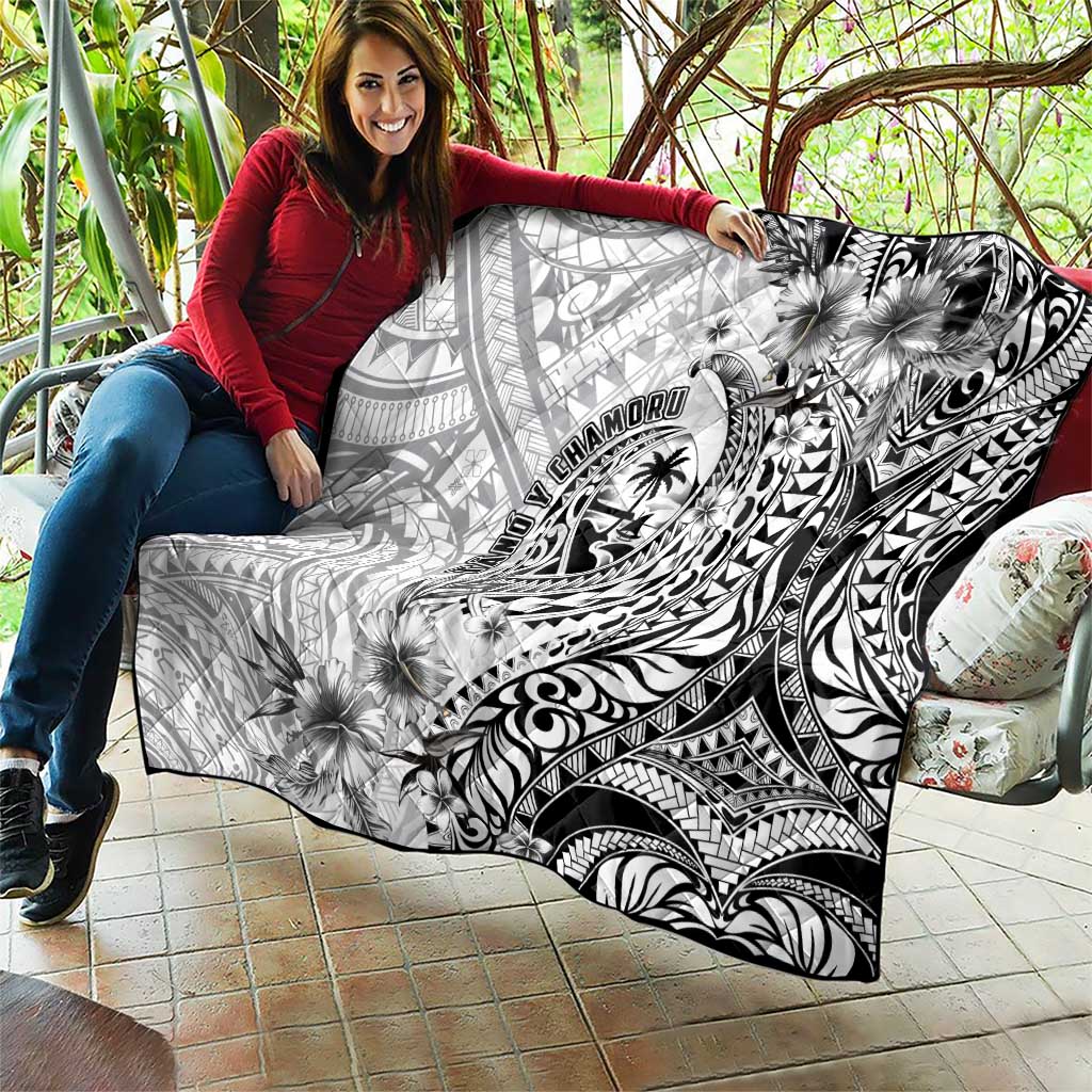 Guam-Land of the Chamorro Quilt Polynesian Tattoo Style Hibiscus and Plumeria Art LT03 - Polynesian Pride