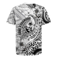 Guam-Land of the Chamorro Rugby Jersey Polynesian Tattoo Style Hibiscus and Plumeria Art LT03 - Polynesian Pride