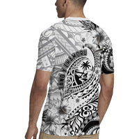 Guam-Land of the Chamorro Rugby Jersey Polynesian Tattoo Style Hibiscus and Plumeria Art LT03 - Polynesian Pride