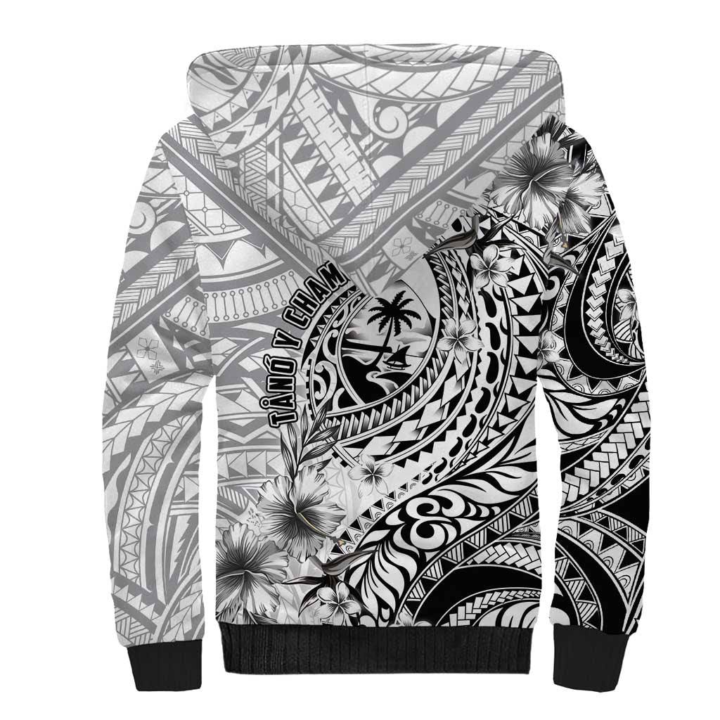 Guam-Land of the Chamorro Sherpa Hoodie Polynesian Tattoo Style Hibiscus and Plumeria Art LT03 - Polynesian Pride