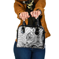 Guam-Land of the Chamorro Shoulder Handbag Polynesian Tattoo Style Hibiscus and Plumeria Art LT03 One Size Black - Polynesian Pride