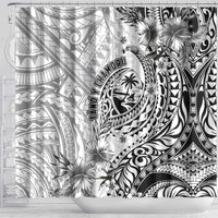 Guam-Land of the Chamorro Shower Curtain Polynesian Tattoo Style Hibiscus and Plumeria Art LT03 - Polynesian Pride