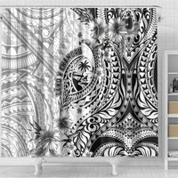 Guam-Land of the Chamorro Shower Curtain Polynesian Tattoo Style Hibiscus and Plumeria Art LT03 - Polynesian Pride