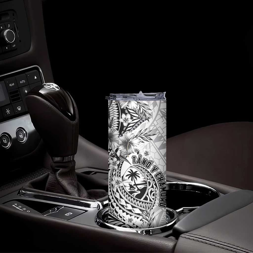 Guam-Land of the Chamorro Skinny Tumbler Polynesian Tattoo Style Hibiscus and Plumeria Art LT03 - Polynesian Pride