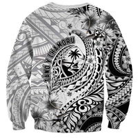 Guam-Land of the Chamorro Sweatshirt Polynesian Tattoo Style Hibiscus and Plumeria Art LT03 - Polynesian Pride