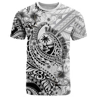 Guam-Land of the Chamorro T Shirt Polynesian Tattoo Style Hibiscus and Plumeria Art LT03 Black - Polynesian Pride