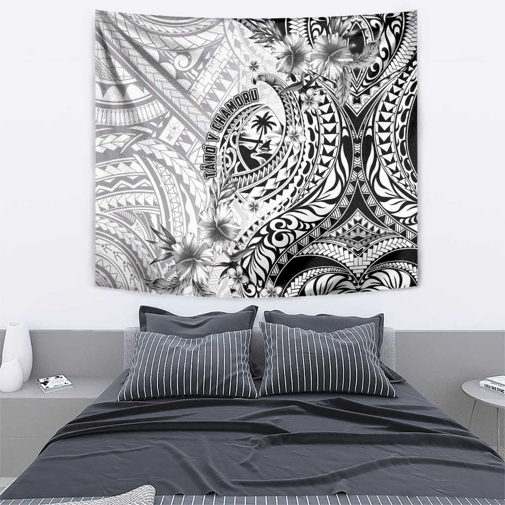 Guam-Land of the Chamorro Tapestry Polynesian Tattoo Style Hibiscus and Plumeria Art LT03 - Polynesian Pride