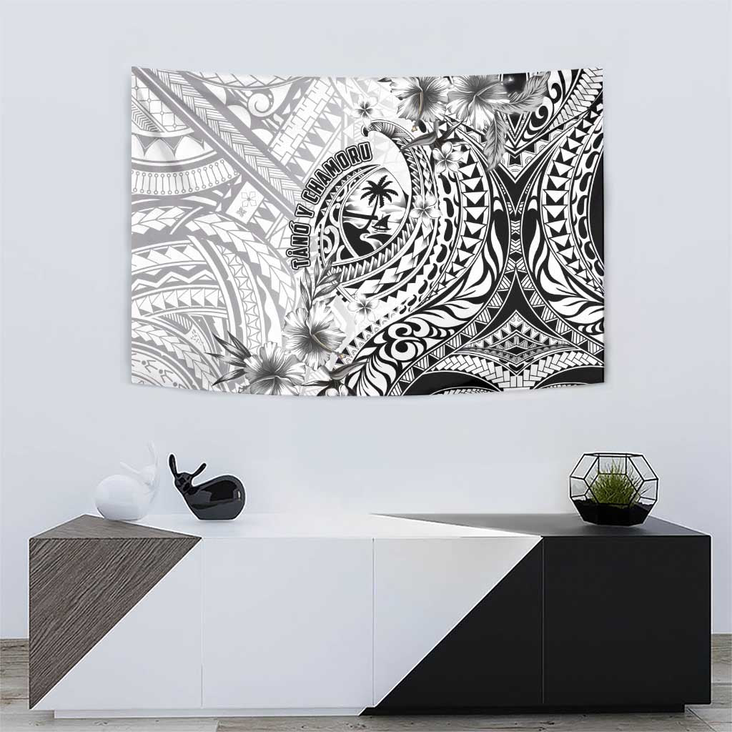 Guam-Land of the Chamorro Tapestry Polynesian Tattoo Style Hibiscus and Plumeria Art LT03 - Polynesian Pride