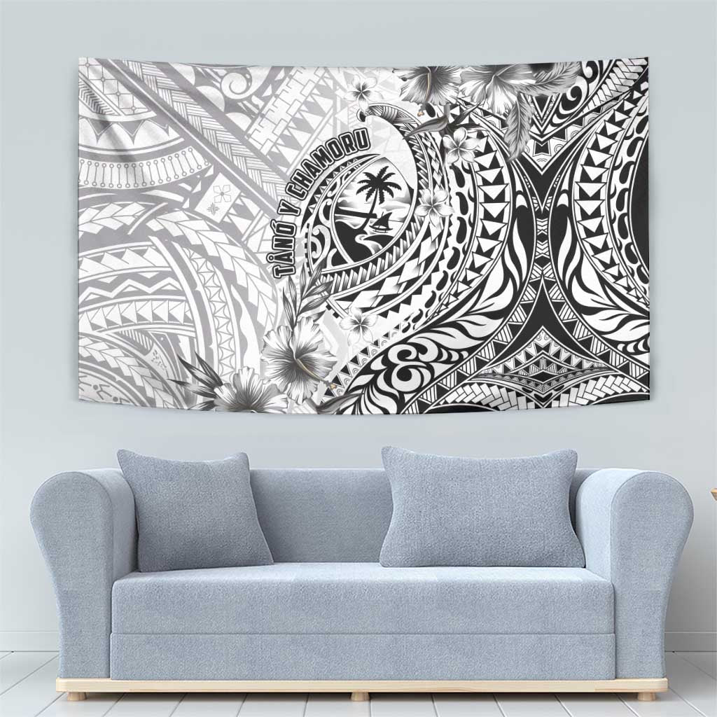 Guam-Land of the Chamorro Tapestry Polynesian Tattoo Style Hibiscus and Plumeria Art LT03 - Polynesian Pride