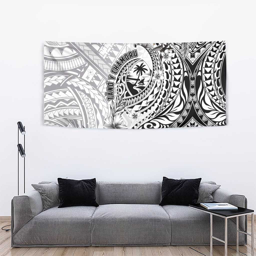 Guam-Land of the Chamorro Tapestry Polynesian Tattoo Style Hibiscus and Plumeria Art LT03 - Polynesian Pride