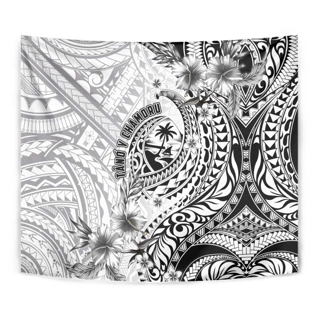 Guam-Land of the Chamorro Tapestry Polynesian Tattoo Style Hibiscus and Plumeria Art LT03 - Polynesian Pride
