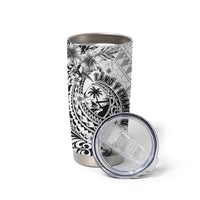 Guam-Land of the Chamorro Tumbler Cup Polynesian Tattoo Style Hibiscus and Plumeria Art LT03 - Polynesian Pride