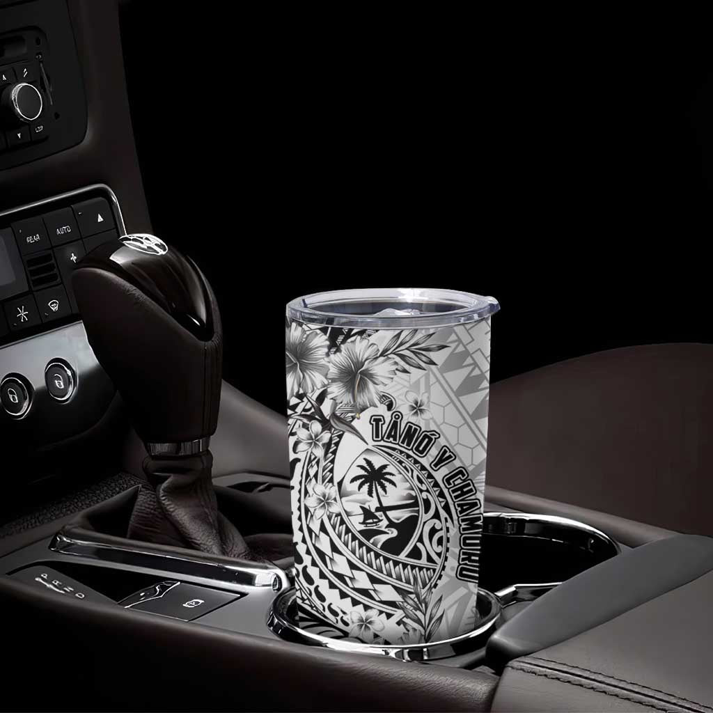 Guam-Land of the Chamorro Tumbler Cup Polynesian Tattoo Style Hibiscus and Plumeria Art LT03 - Polynesian Pride