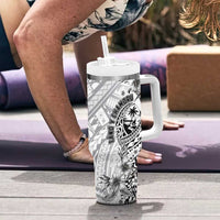 Guam-Land of the Chamorro Tumbler With Handle Polynesian Tattoo Style Hibiscus and Plumeria Art LT03 - Polynesian Pride