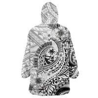 Guam-Land of the Chamorro Wearable Blanket Hoodie Polynesian Tattoo Style Hibiscus and Plumeria Art LT03 - Polynesian Pride