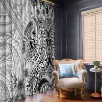 Guam-Land of the Chamorro Window Curtain Polynesian Tattoo Style Hibiscus and Plumeria Art LT03 - Polynesian Pride