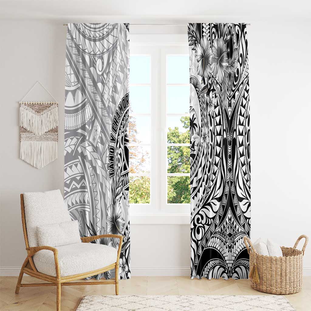 Guam-Land of the Chamorro Window Curtain Polynesian Tattoo Style Hibiscus and Plumeria Art LT03 - Polynesian Pride