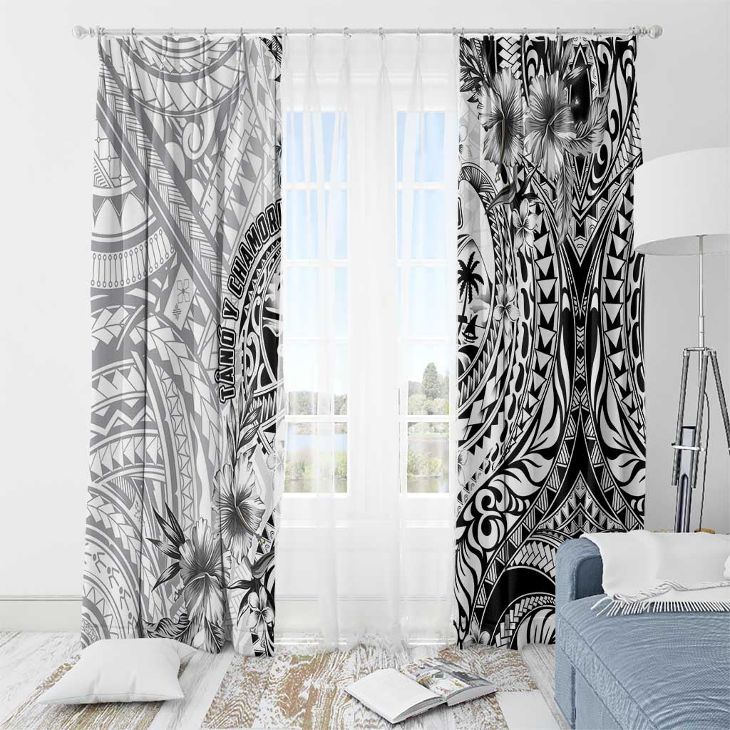 Guam-Land of the Chamorro Window Curtain Polynesian Tattoo Style Hibiscus and Plumeria Art LT03 - Polynesian Pride