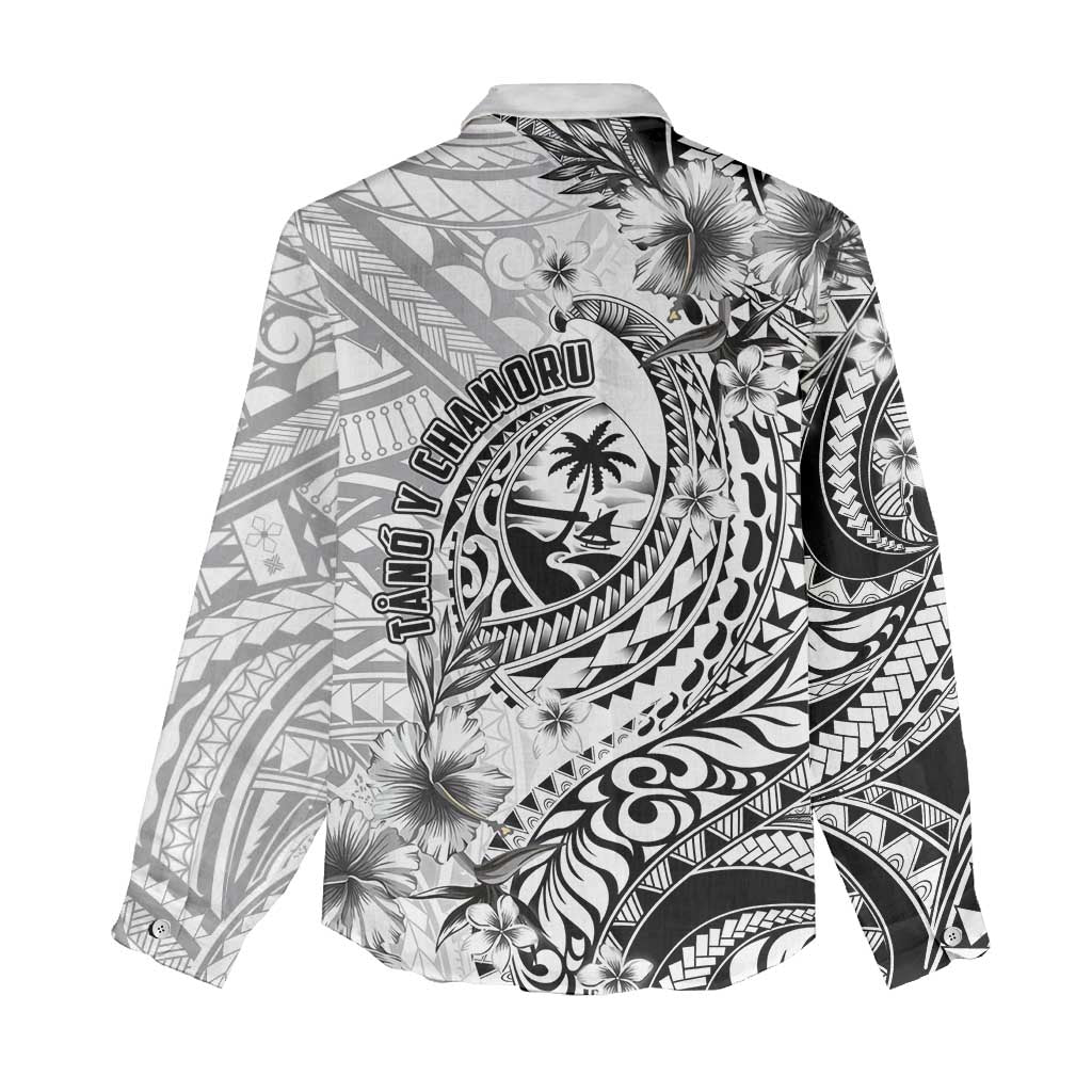 Guam-Land of the Chamorro Women Casual Shirt Polynesian Tattoo Style Hibiscus and Plumeria Art LT03 - Polynesian Pride