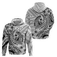 Guam-Land of the Chamorro Zip Hoodie Polynesian Tattoo Style Hibiscus and Plumeria Art LT03 - Polynesian Pride