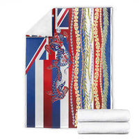 Hawaiian Sea Animals Blanket with Lei and Flag Style