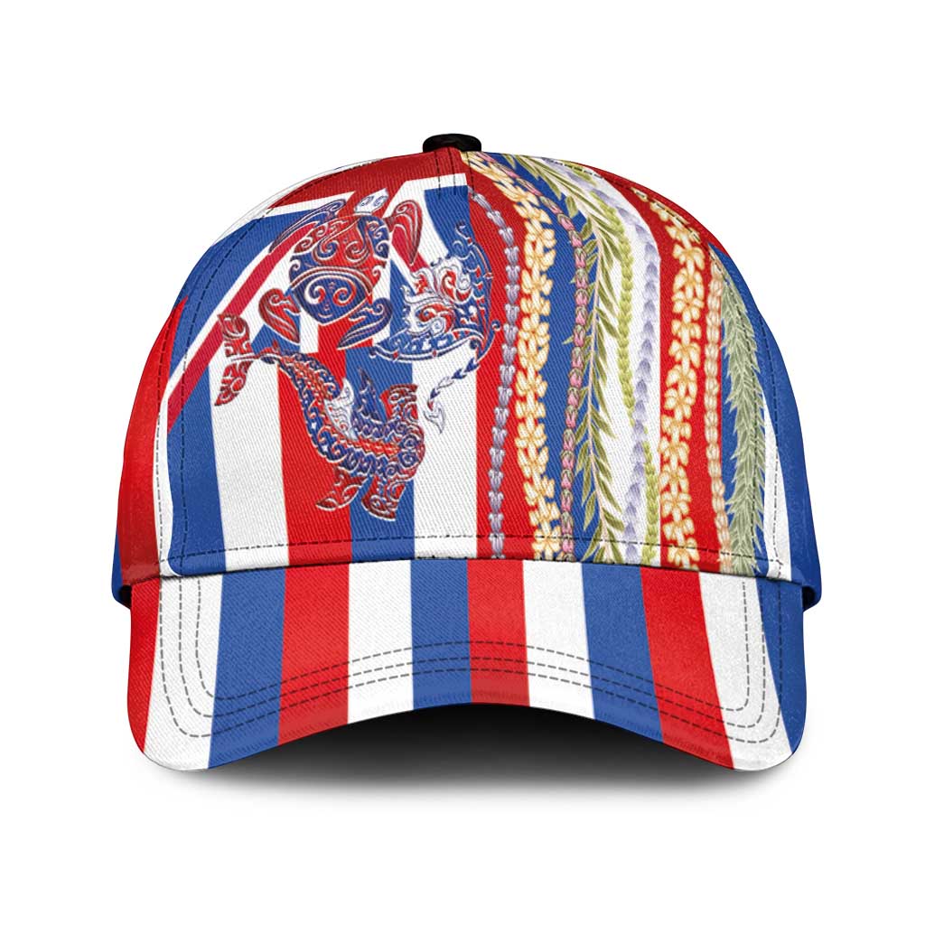 Hawaiian Sea Animals Classic Cap with Lei and Flag Style