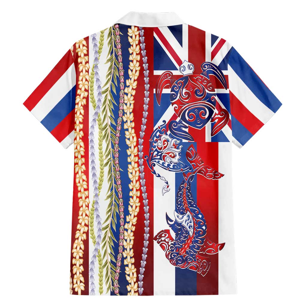 Hawaiian Sea Animals Hawaiian Shirt with Lei and Flag Style