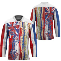 Hawaiian Sea Animals Hockey Jersey with Lei and Flag Style LT03 - Polynesian Pride