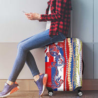 Hawaiian Sea Animals Luggage Cover with Lei and Flag Style