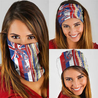 Hawaiian Sea Animals Neck Gaiter with Lei and Flag Style