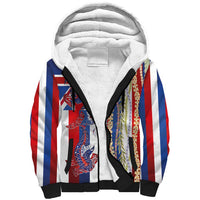 Hawaiian Sea Animals Sherpa Hoodie with Lei and Flag Style LT03 Unisex Multicolor - Polynesian Pride